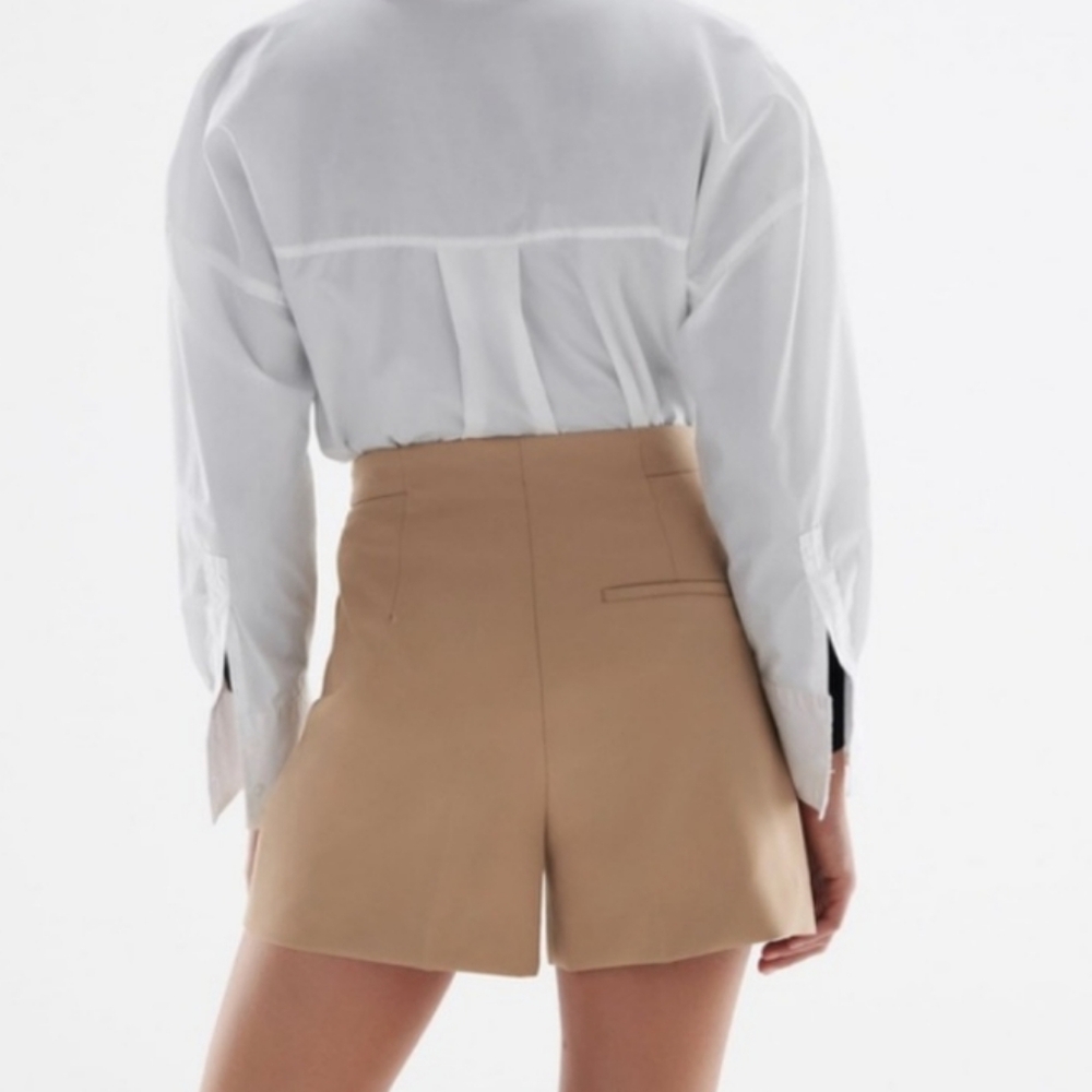 Tan Button-Detail Shorts - Picture 3 of 3